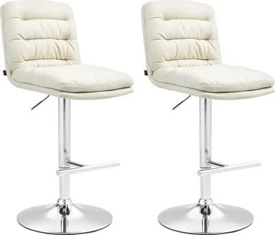 Produktbild von CLP Barhocker Damar Stoff höhenverstellbar und drehbar creme Gestell Farbe chrom