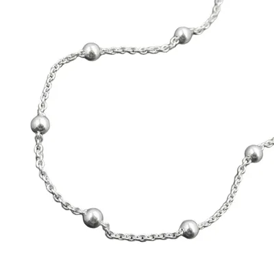 Produktbild von Fußkette 13mm Ankerkette längenvariabel mit 13 Kugeln Silber 925 25cm silber 1,3mm