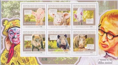 Produktbild von Briefmarken Guinea 2010 Mi 7847-7852 Kleinbogen (kompl. Ausgabe) postfrisch Astrologisches Zeichen des Schweins