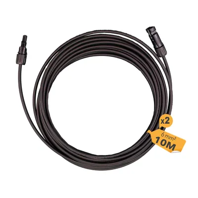 Produktbild von enjoy solar® HISkon Solarkabel Verlängerung MC4 auf MC4, 6 mm², 10 m, PV-Kabel, 0% MwSt.