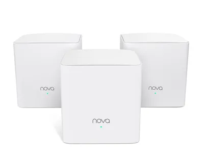 Image de Tenda Nova mw5s (3 Packs) True Band Dual WiFi Mesh (jusqu'à 300 m², AC1200, Alexa, Gigabit LAN/WAN, QoS, pour la maison, le bureau, le résidentiel) Équivalent routeur, Power Line & Répéteur