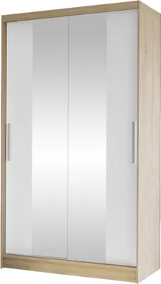 Produktbild von MIRJAN24 Schiebetürenschrank Costa II, Kleiderschrank, Stilvoll Schlafzimmer Garderobenschrank (Farbe: Sonoma Eiche / Weiß)