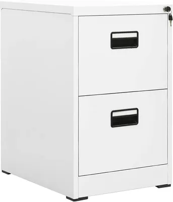 Produktbild von Aktenschrank Weiß 46x62x72,5 cm BüRoschrank Allzweckschrank HäNgeregistraturschrank Aktenschrank Mehrzweckschrank Stahl