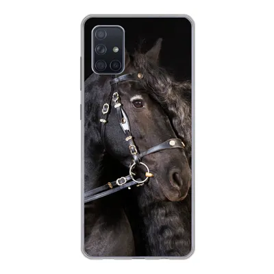 Produktbild von MuchoWow® Handyhülle Schutzhülle Hülle für Samsung Galaxy A71 Pferd - Halfter - Mähne Silikon Softcase Handy Hülle - Kartenbesitzer