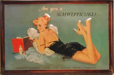 Produktbild von Blechschild Schweppes Schweppicure Tonic Water Frau retro Schild Werbeschild