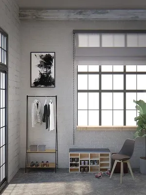 Image de Porte-manteaux avec étagère à chaussures 80 x 160 x 40 cm