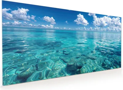 Produktbild von Küchenrückwand Spritzschutz Glas mit Motiv Meereshorizont 40 x 40 cm