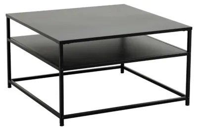 Produktbild von Couchtisch KORUM quadratisch 70 cm schwarz aus Stahl mit Ablagefläche