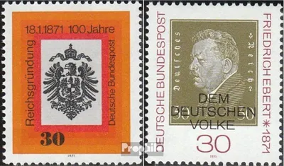 Produktbild von Briefmarken BRD (BR.Deutschland) 1971 Mi 658,659 (kompl.Ausg.) postfrisch 100.Jahrestag der Reichsgründung