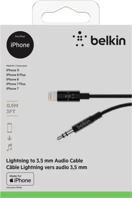 Produktbild von Belkin MixIT Lightning auf 3,5mm AUX Kabel, 0,9 m, čierny