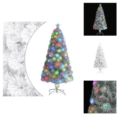 Produktbild von vidaXL Künstlicher Weihnachtsbaum mit Beleuchtung Weiß 120cm Glasfaser -  Weihnachtsbäume