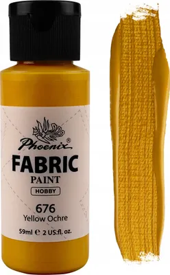 Obrázok produktu pre Phoenix Svetlá tmavá farba na textílie Žltá okrová veľkokapacitná 59ml