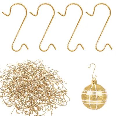 200 goldene S-Haken für Christbaumkugeln, 1,8 x 3 cm