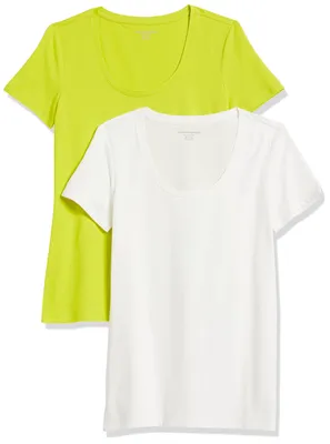 Produktbild von A. Essentials Damen Sommer-Oberteile, Regular-Fit Kurzarm-T-Shirts mit U-Ausschn
