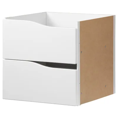 Produktbild von IKEA KALLAX Einsatz mit 2 Schubladen ohne Griff weiß
