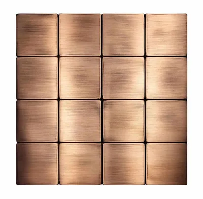 Imagen del producto de Conjunto de 16 azulejos de cobre para pared, marca CopperAndCraft, de 7,5 x 7,5 cm, hechos a mano. Ideales para proteger la pared de la cocina, revestir chimeneas, decoración de paredes, fabricados en cobre macizo