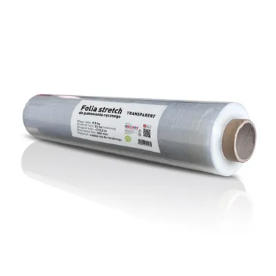 Zdjęcie produktu dla Folia stretch TRANSPARENTNA 50cm 2,5kg MOCNA UNIWERSALNA 210 metrów