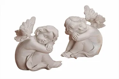Produktbild von Dekorationsfiguren Engel, sitzend, 2er Set, je 14 cm breit, links und rechts