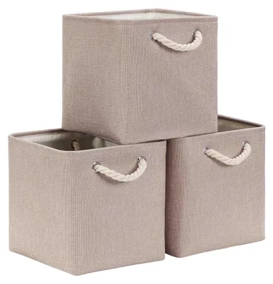 Produktbild von Omgoods – Set aus 3 faltbaren Aufbewahrungsboxen, 25 x 25 x 25 cm