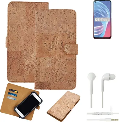 Produktbild von K-S-Trade Hülle kompatibel mit Oppo A73 5G + in ear Kopfhörer Kork Handyhülle Cover  Schutzhülle TPU Case Bumper in Hellbraun, (1x)