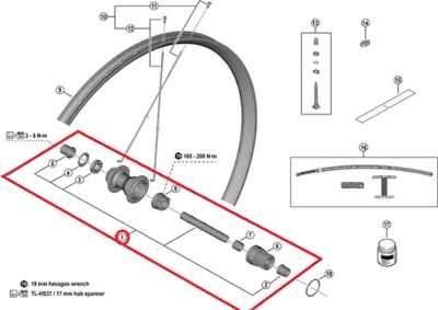 Immagine prodotto di Asse cavo SHIMANO completo per asse di ricambio FH-TC500-HL - compatibile con Shimano ...