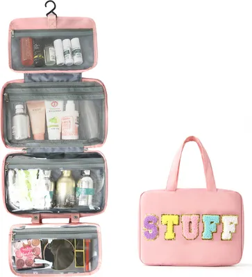 Immagine prodotto di INF Borsa da toilette da appendere per viaggi Borsa per cosmetici impermeabile Rosa