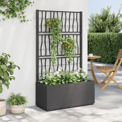 Obrázek produktu pro květináč s mříží Tmavě šedý 80x36x140 cm PP