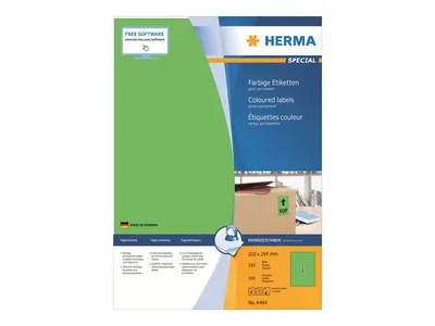 Immagine prodotto di HERMA Etichette A4 verdi 210x297 mm carta opaca 100 pz.
