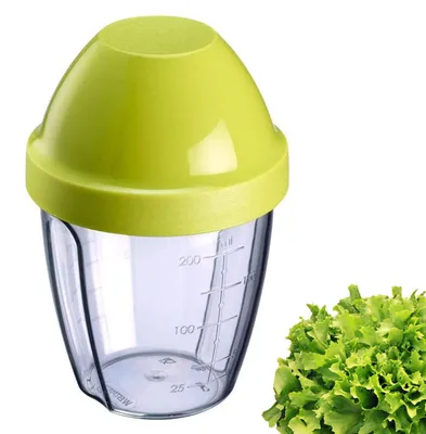 Shaker 0,25 l mit Mischscheibe, transparent/grün, BPA-frei
