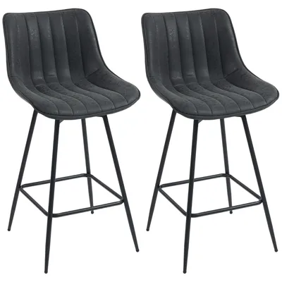 Produktbild von HOMCOM Barhocker Set aus 2, 68 cm drehbare Tresenhocker mit Rückenlehne