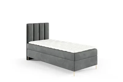 Immagine prodotto di GUTTO Letto con materasso a molle 90x200 cm in velluto grigio letto matrimoniale Culla Letto imbottito in velluto