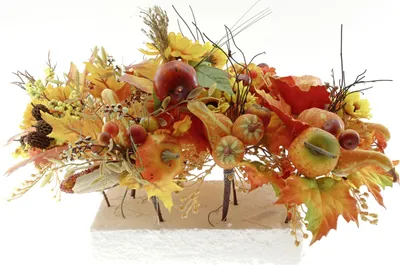 Produktbild von Herbstgesteck Deko Kunststoff 18 cm bunt