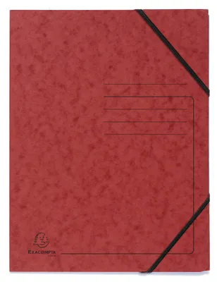 Produktbild von Exacompta 5 Gummizugmappen ohne Klappen bedruckt 355 g/m² rot