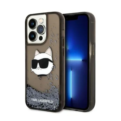 Immagine prodotto di Karl Lagerfeld Klhcp14Llnchck Custodia rigida per Iphone 14 Pro 6.1 Nero/Nero Glitter Choupette Head