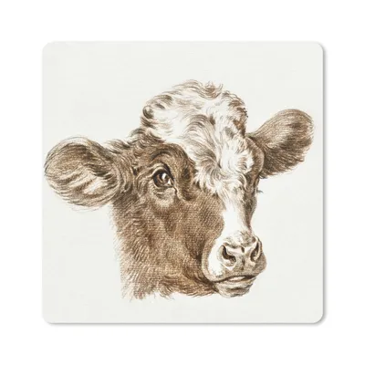 Produktbild von MuchoWow® Mauspad Mousepad Kopf einer Kuh - Gemälde von Jean Bernard 23x19 cm - Mousepads - Maus Mat - Pad - Mausunterlage - Schreibtischunterlage - Mauspad
