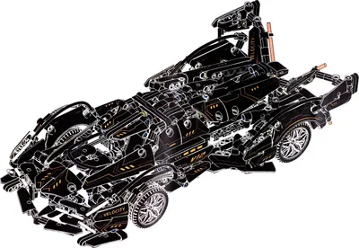 Produktbild von Technic Rainbow Laser Bausteine 1:14 – 1000-teiliges Auto Konstruktionsset, realistisches Sportwagenmodell, Geschenk ab 6 Jahren