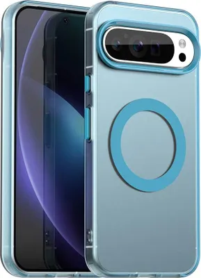 Image de Étui magnétique pour Google Pixel 10 Pro XL, étui antichoc fin, mat et translucide Bleu