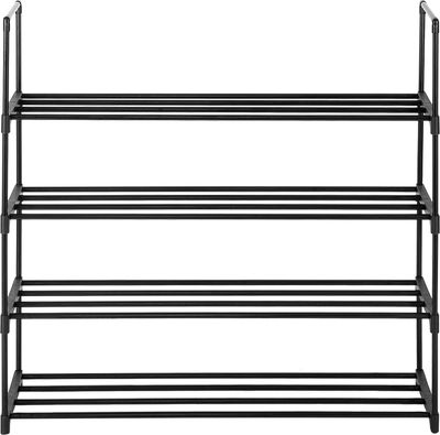 4 Ebenen 90 x 30 x 85cm Schuhständer Schuhablage Schuhschrank Stauraum Schwarz