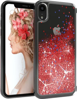 Produktbild von EAZY CASE - Glitzer Hülle kompatibel mit Apple iPhone XR Glitzer Schutzhülle, Soft Case, Backcover Transparent mit Motiv