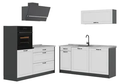 Image de Cuisine Vicco R-Line Blanc campagne/Anthracite 160cm sans plan de travail, Model 67701