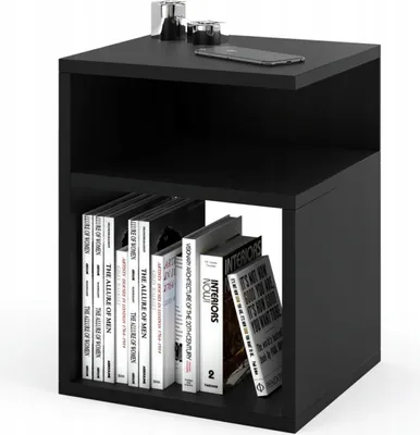 Immagine prodotto di Comodino nero "SUSAN 804" Comodino moderno 30 x 32 cm