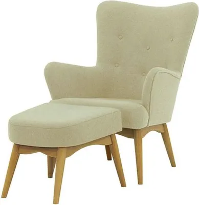 Image de Fauteuil à oreilles avec repose-pied Savano-Baku 15-like oak