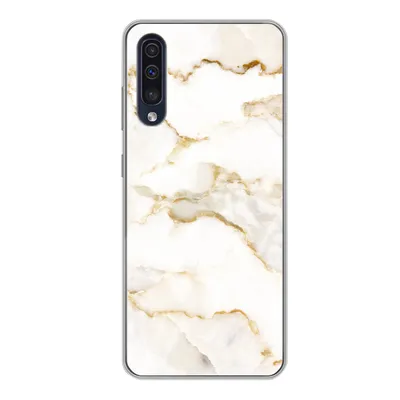 Produktbild von MuchoWow® Handyhülle Schutzhülle Hülle für Samsung Galaxy A50 Marmor - Limette - Gold - Luxus - Marmoroptik - Weiß Silikon Softcase Handy Hülle - Mobiltelefonhülle