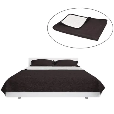 Produktbild von vidaXL Zweiseitige Tagesdecke Gesteppt 170 x 210 cm Creme und Braun