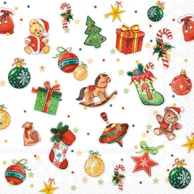 Hochwertige Papierservietten mit Weihnachtsmotiv