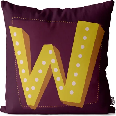 Produktbild von VOID W Buchstaben Vintage Initialen Kissenbezug Kissenhülle Sofakissen Kissen Deko Outdoor-Kissen Dekokissen
