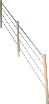 Produktbild von Treppengeländer Modell Fichte 2000/3000-Holz-Edelstahl-Links