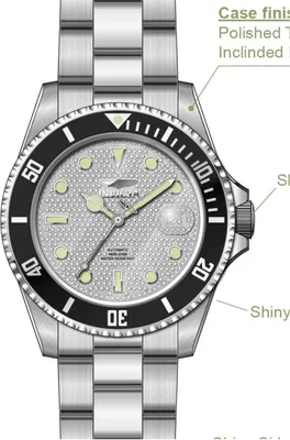 Produktbild von Invicta Pro Diver 50282 Herrenarmbanduhr - Automatisches Uhrwerk - Edelstahl mit Silbernem Zifferblatt - 43 mm
