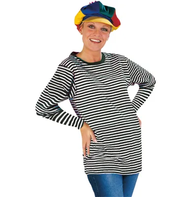 Produktbild von Ringelshirt, Langarmshirt Uni, schwarz-weiß, Größe: M