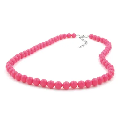 Produktbild von Kette 8mm Kunststoffperlen rosa-pink-glänzend 40cm rosa 8mm